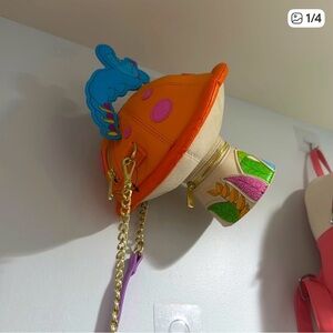 Loungefly Orange and Cream Mushroom Backpack